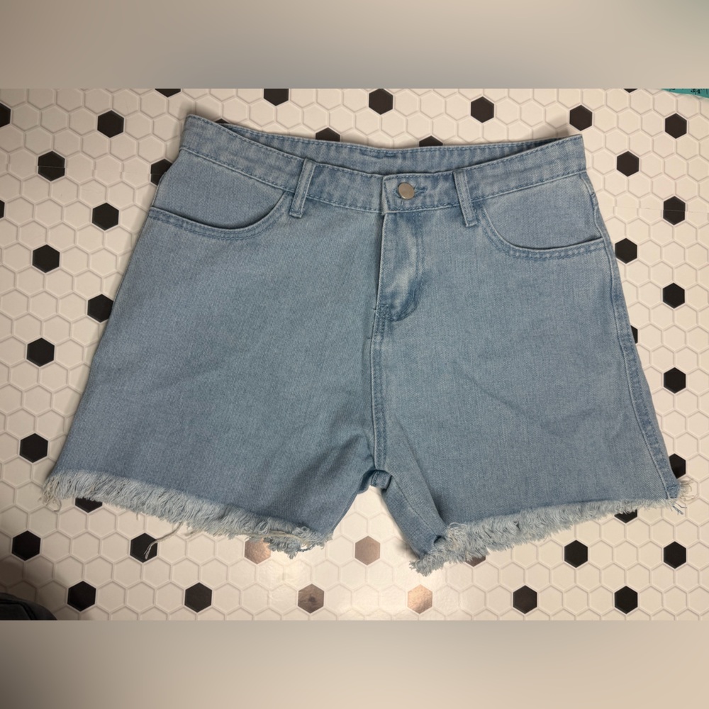 ✨ Patchwork Denim Cutoff Shorts – Statement Festival Style‎ ✨ Y2K Style Size Lg